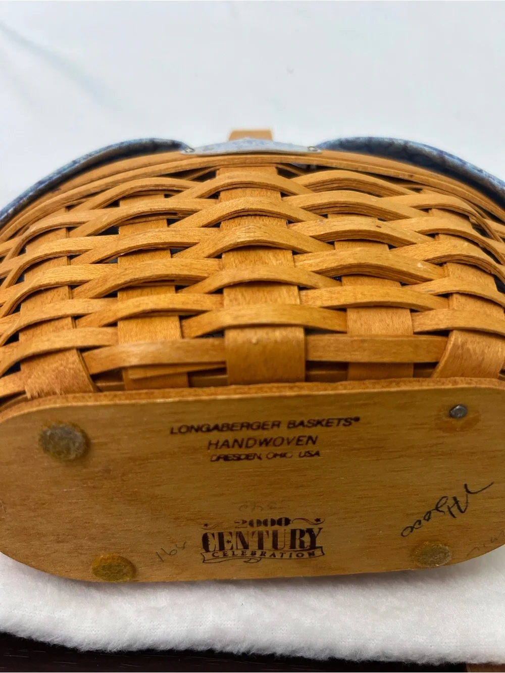 Longaberger 2000 Century Celebration Cheers Basket with Blue Liner